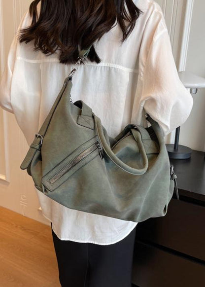 Leather Shoulder Bag Vintage Style With Multiple Compartments