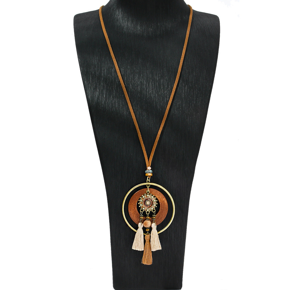 Trendy Bohemian Tassel Necklace Zinc Alloy Travel Jewelry