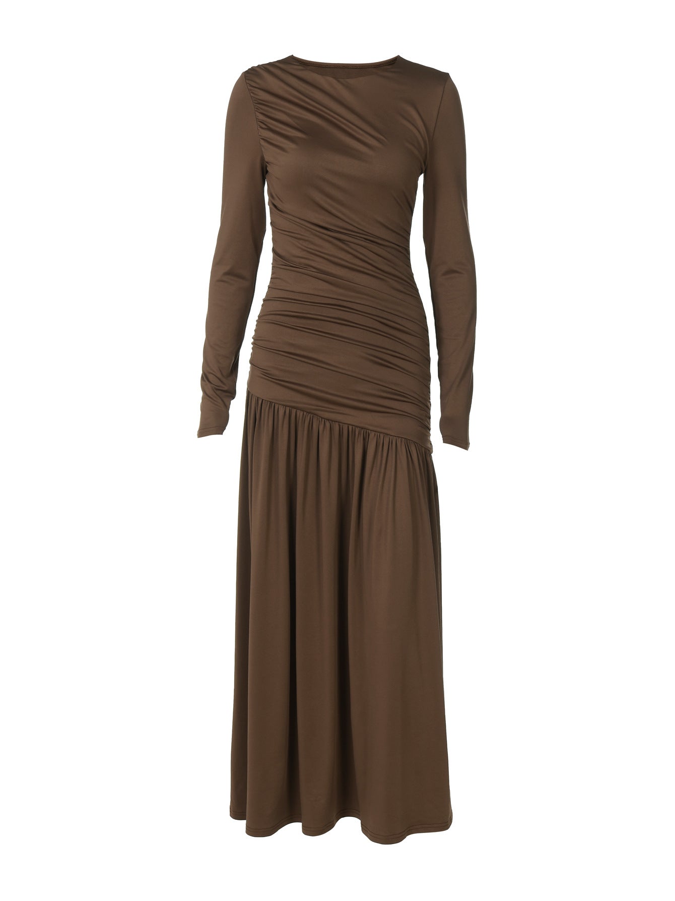 Trendy Casual Long Sleeve Dress Elegant Round Neck