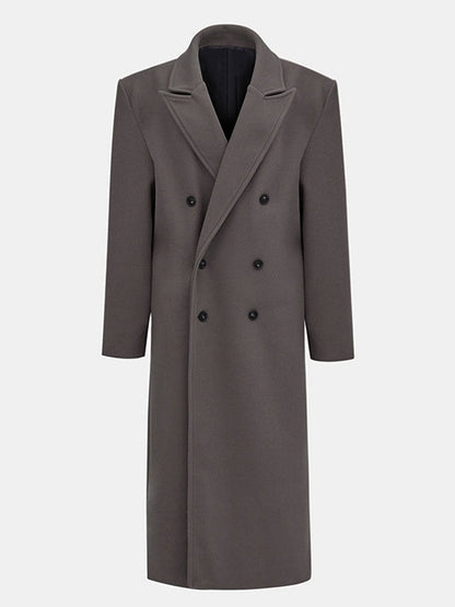 Oversized Double Breasted Wool Coat Khaki