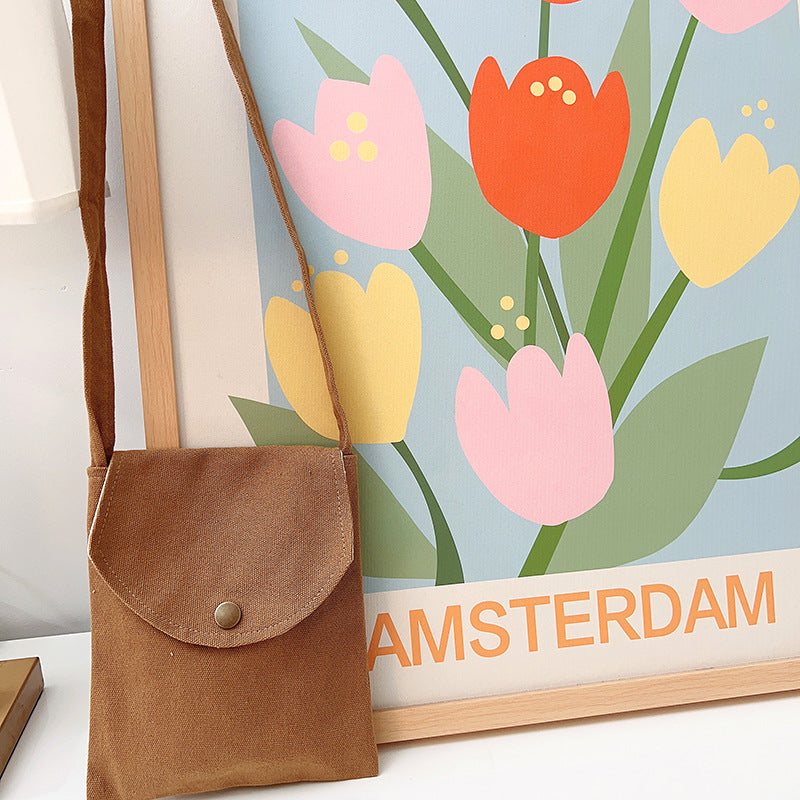 Mini Crossbody Bag for Women Pastel Canvas Casual