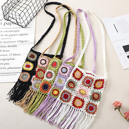 Tassel Handmade Crochet Bag - Exquisite Handcrafted Slingbag