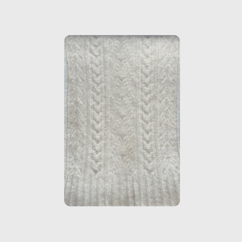 Handmade Chunky Knit Wool Blend Scarf for Women