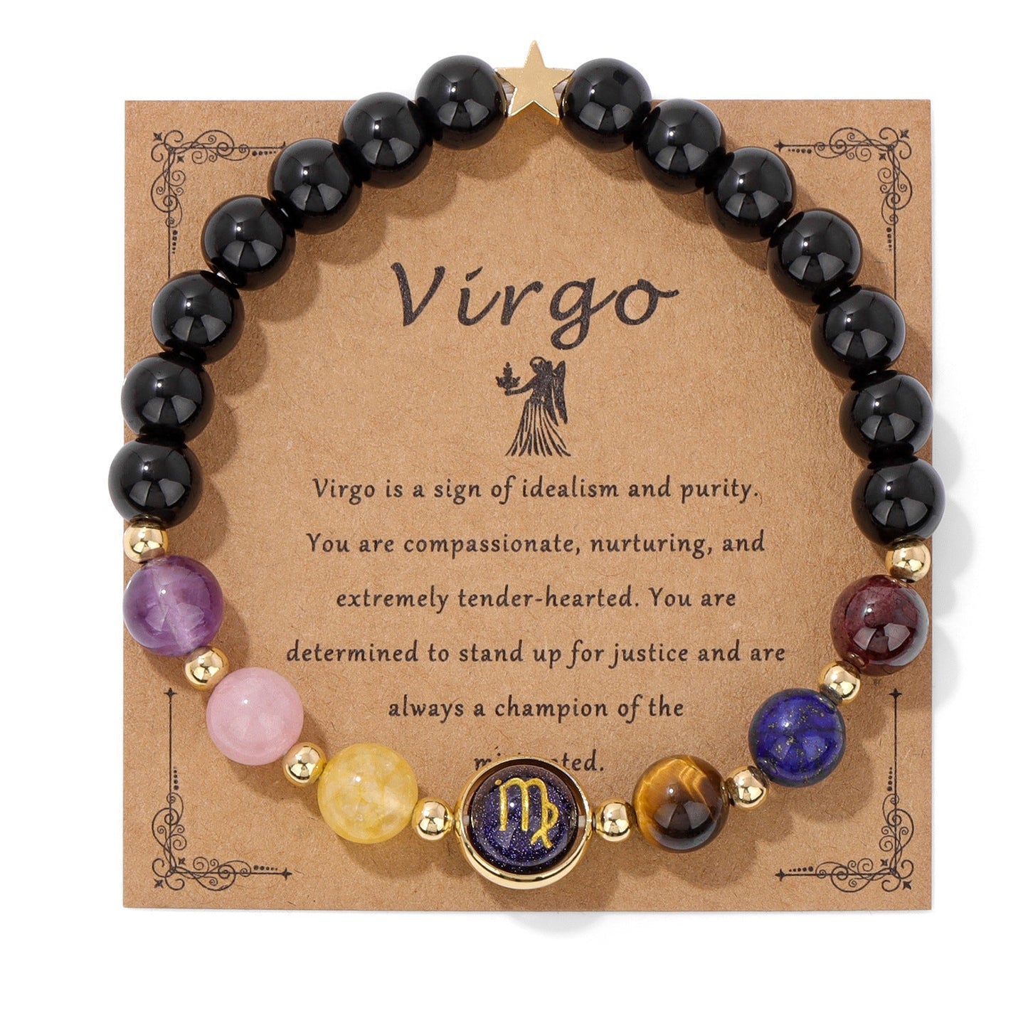 Vintage 12 Constellations Stone Beaded Bracelets