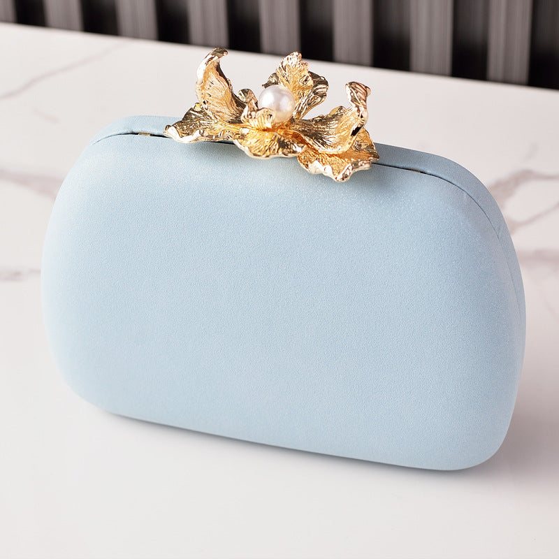 Chic Floral Evening Clutch Bag in Pastel Colors