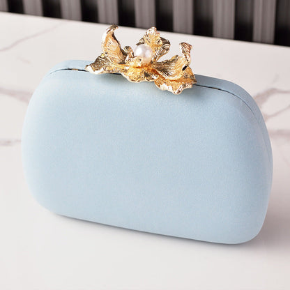 Chic Floral Evening Clutch Bag in Pastel Colors