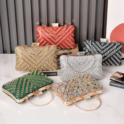 Colorful Rhinestone Evening Bag Fashionable Clutch for Parties