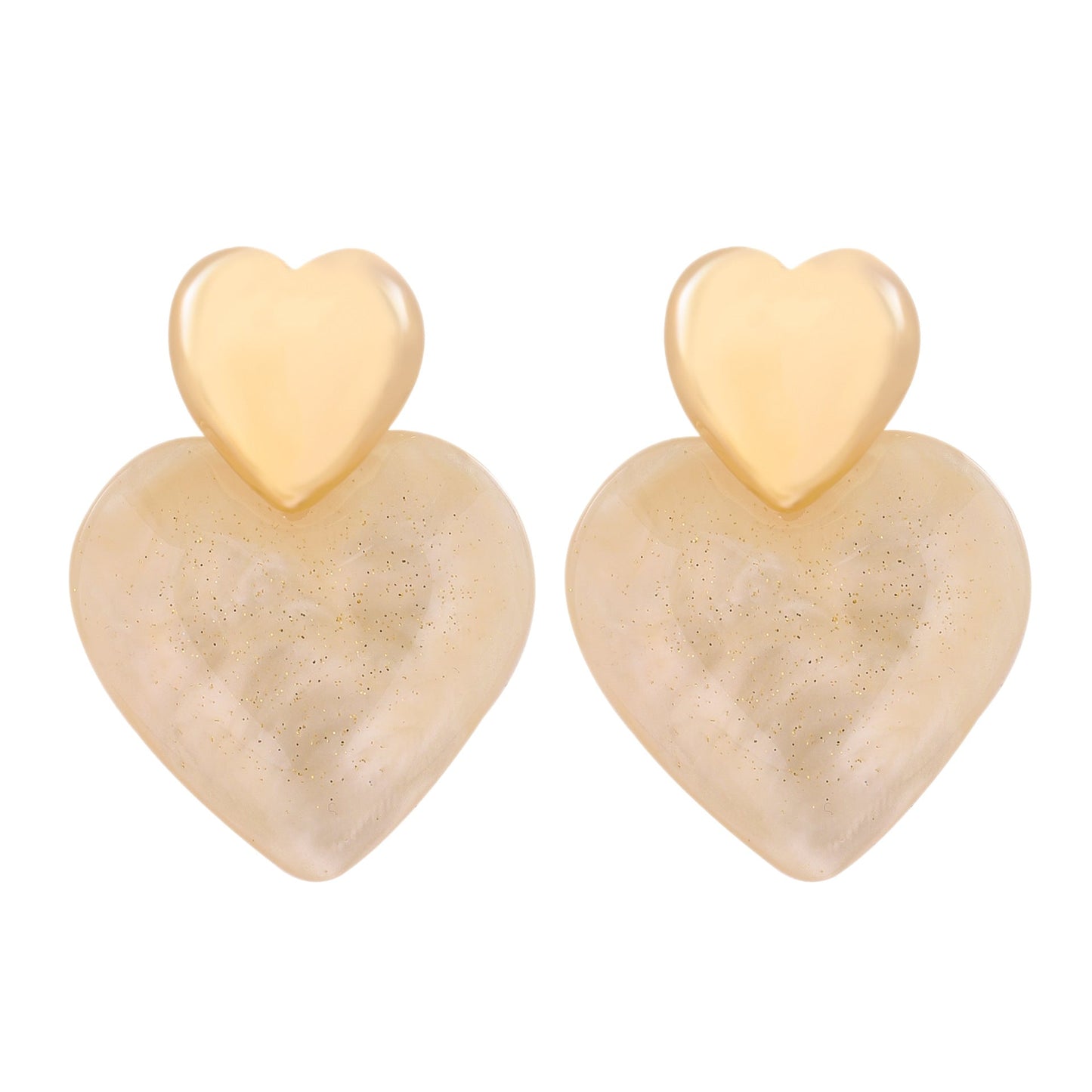 Trendy Heart-Shaped Earrings With Watercolor Design