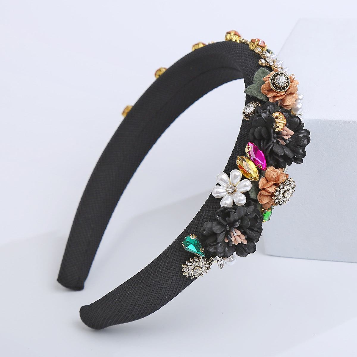 Baroque Pearl Floral Headband Luxury Fashion Hair Accessory