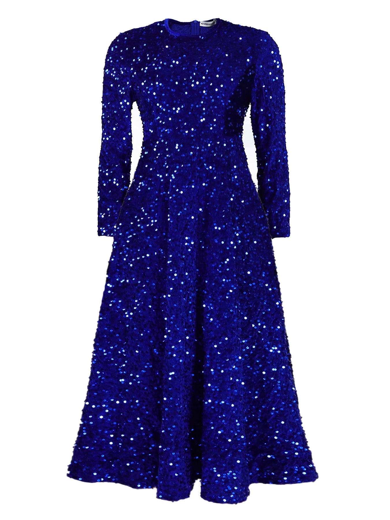 Elegant Long Sleeve Sequin A-Line Dress For Evening Events
