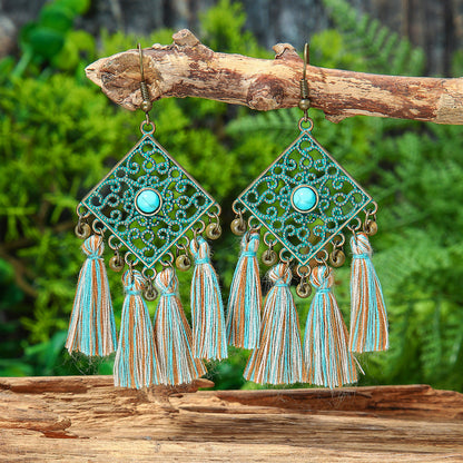 Bohemian Geometric Tassel Earrings Exotic Vacation Jewelry