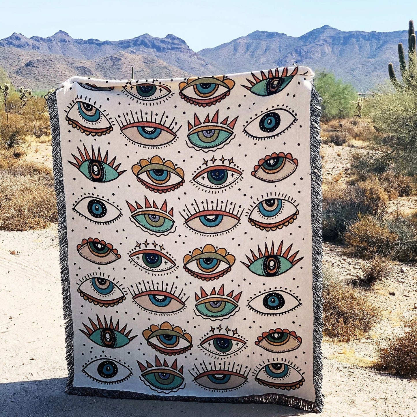 Sofa Blanket, Beach Blanket, Cotton Polyester Cotton Print, Textured Blanket