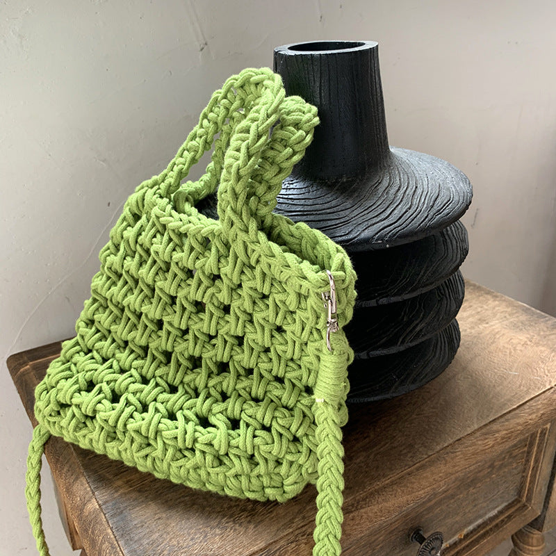Woven Crossbody Bag for Women Stylish Cotton Blend Daily Use