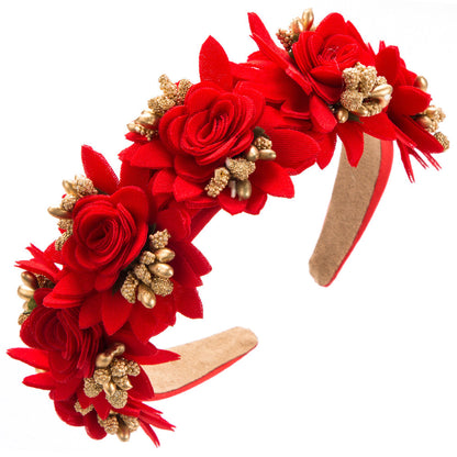 Floral Hairband Elegant Faux Flowers Hair Accessory