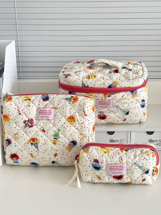 Sesame Street Cartoon Makeup Bag Cute Portable Storage Pouch