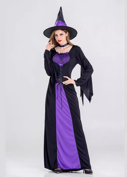 Women’s Polyester Witch Costume with Lace Corset
