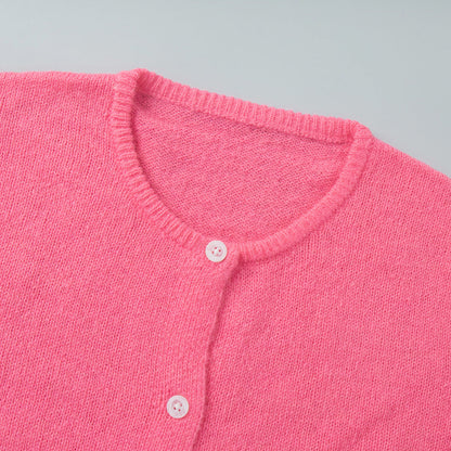 Minimalist Winter Solid Color Knit Cardigan