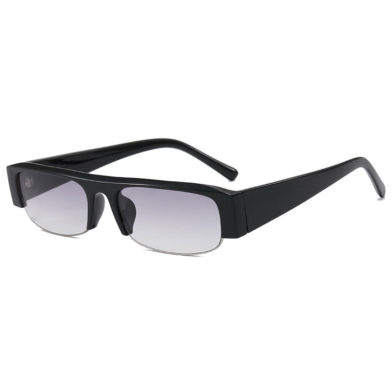 Trendy Half-Frame PC Sunglasses Stylish Square Sun Protection