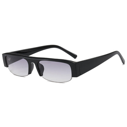 Trendy Half-Frame PC Sunglasses Stylish Square Sun Protection