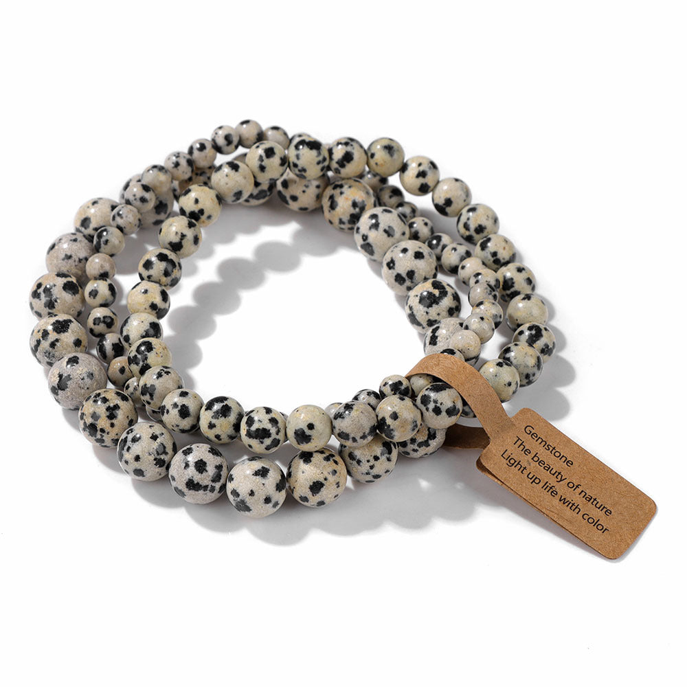 3Pcs Simple Stretch Beaded Bracelet Set