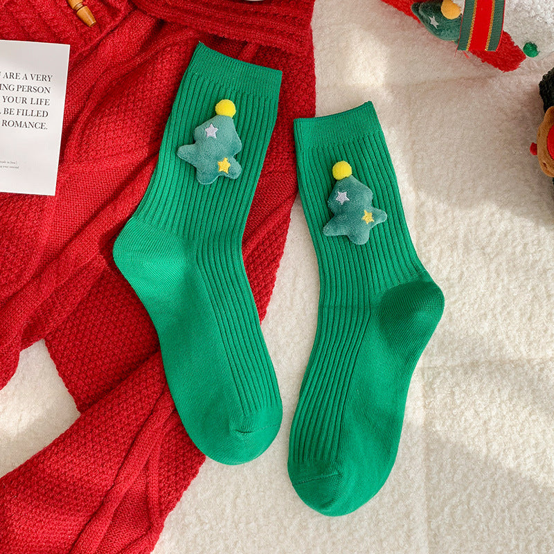 Christmas Creative Cartoon Thick Crew Socks