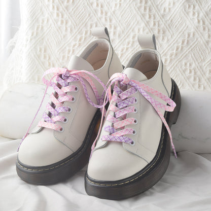 Check Plaid Colorful Shoe Laces - Multi Color Available