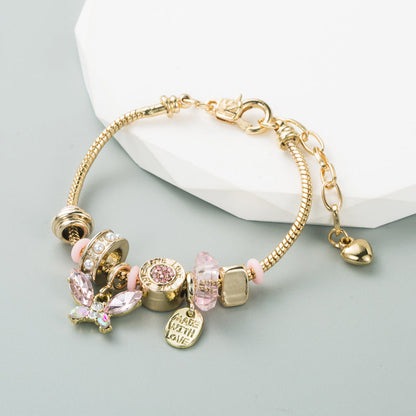Trendy DIY Alloy Bracelet with Butterfly Crystal for Fashion Lovers