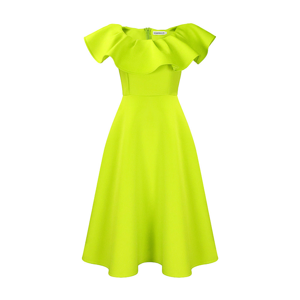 Elegant Ruffle Sleeve Maxi Dress For Parties