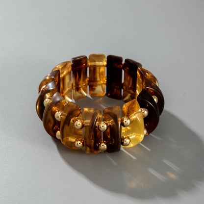 Exaggerated Acrylic Bead Bracelet Set Colorful Retro Jewelry