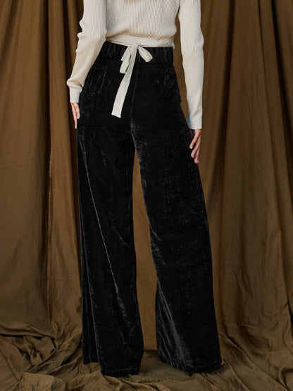 Elegant Loose-Fit Wide-Leg Pants with Buttons for Chic Office Style