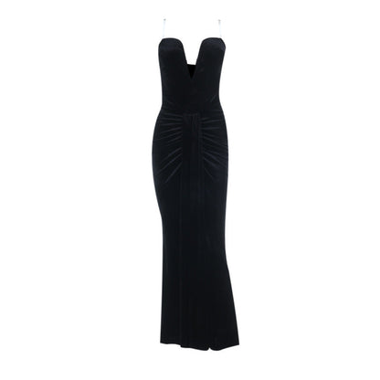 Elegant V-Neck Velvet Bodycon Dress for Special Occasions