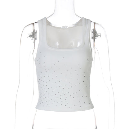 Trendy Rhinestone Cami Top Sexy Streetwear