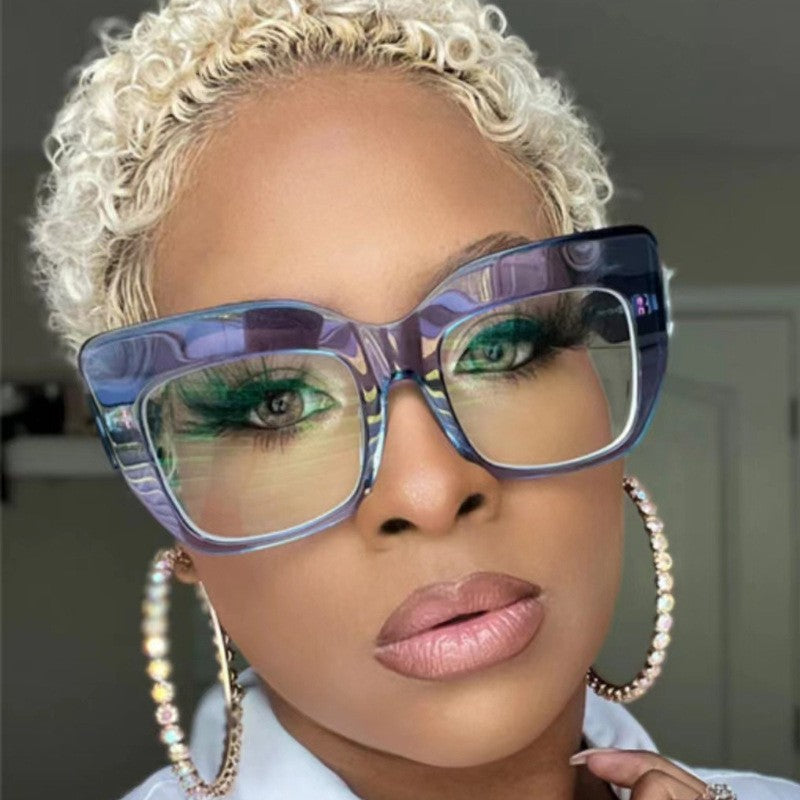 Trendy Large Frame Cat Eye Blue Light Blocking Glasses