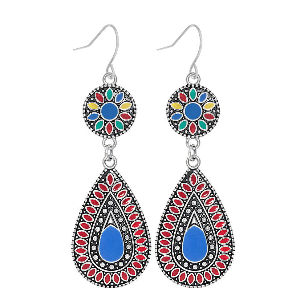 Handmade Geometric Hoop Earrings Set Vintage Heart Accessories