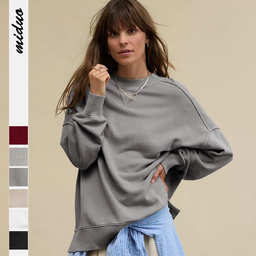 Casual Pullover Sweatshirt for Women - Loose Fit - Street Style