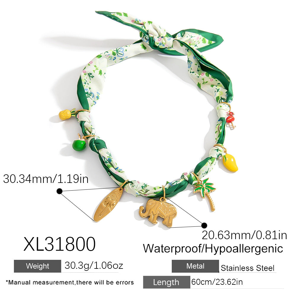 Dopamine Sunflower Pendant Necklace and Bracelet Set - Stainless Steel