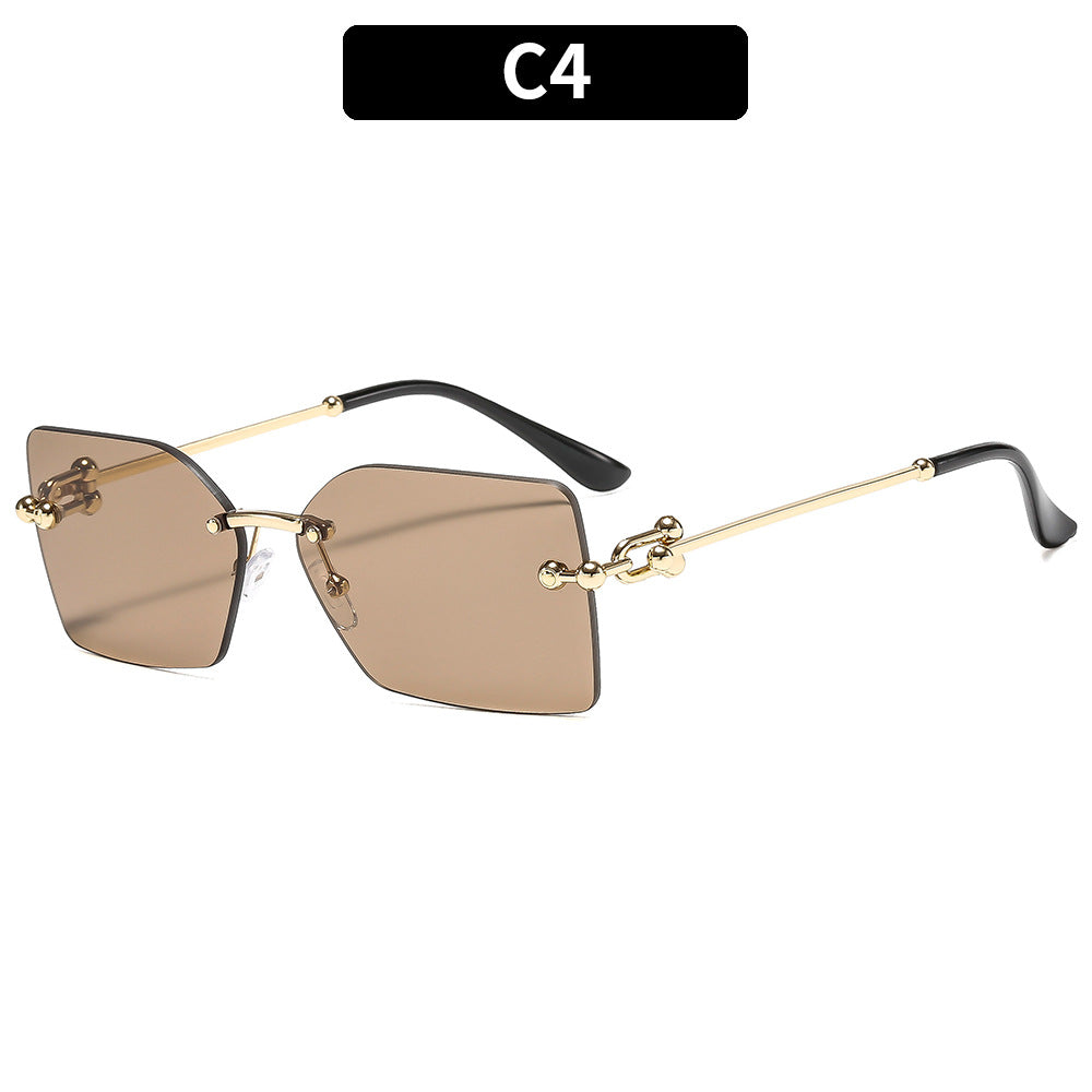 Trendy Stylish Square Metal Sunglasses UV400 Protection