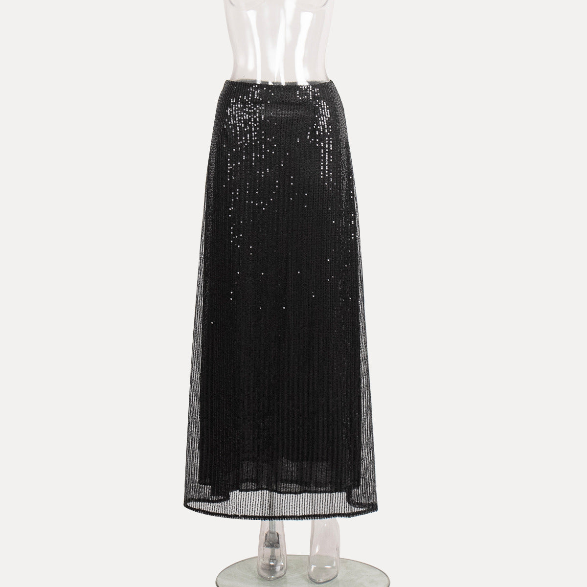 Sequin Maxi Skirt Stylish Casual Streetwear