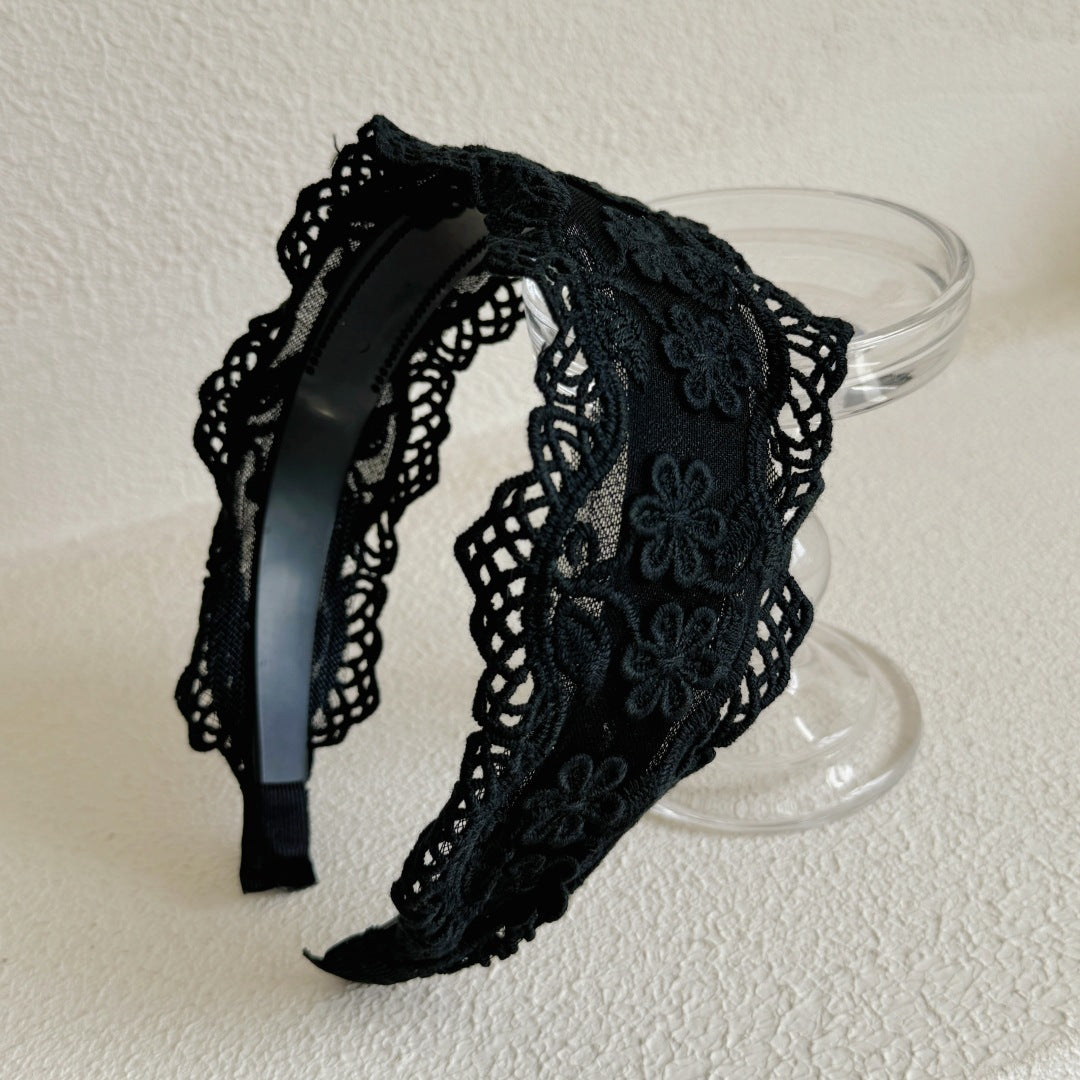 Embroidered Flowers Simple Wide Headbands