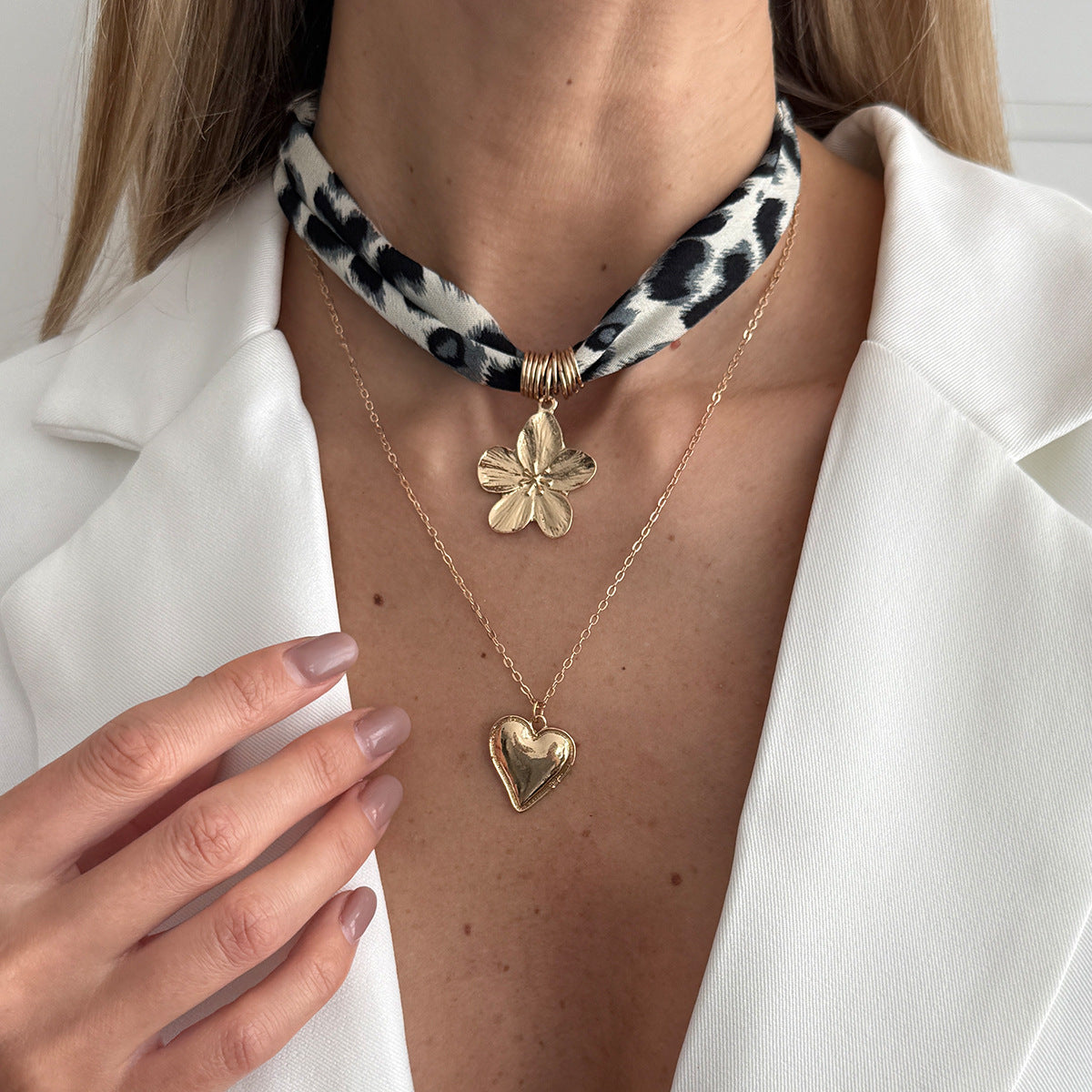 Starfish Shell Pendant Necklace Creative Layered Choker Chain For Women