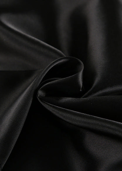 Star Mesh Satin Pajama Set Black