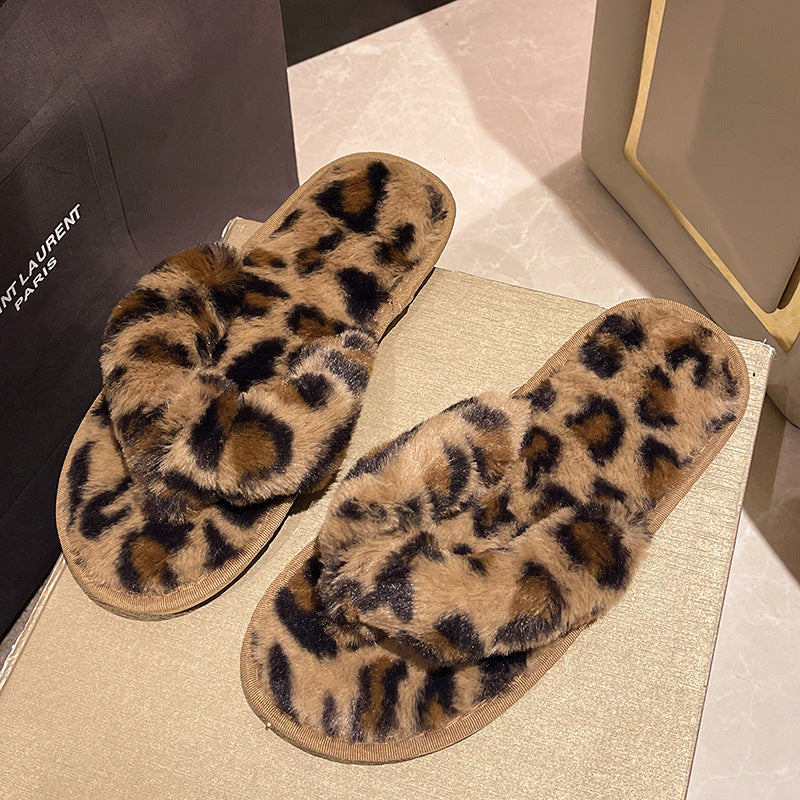 Soft Plush Open-Toe Indoor Slippers