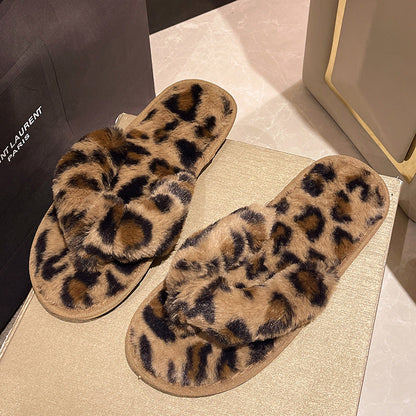 Soft Plush Open-Toe Indoor Slippers