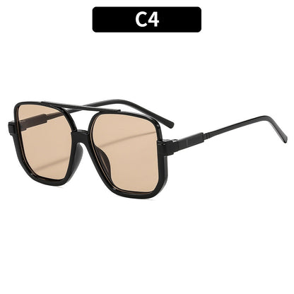 Y2K Trendy Half-Frame Sunglasses with UV Protection