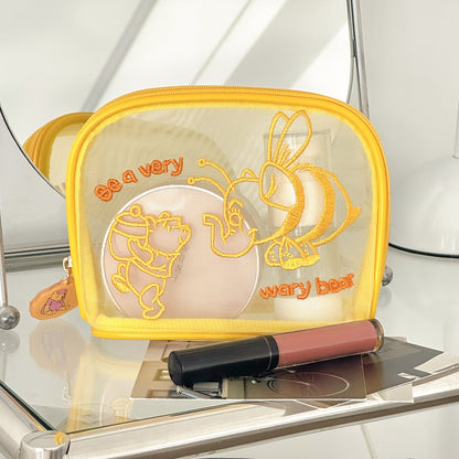 Pink Elephant Mesh Travel Storage Bag Cute Toiletry Organizer