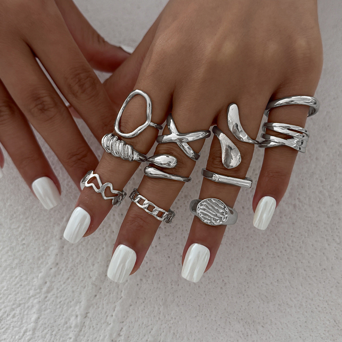 Geometry Design Liquid Metal Rings Trendy & Modern Jewelry