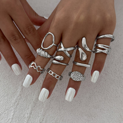 Geometry Design Liquid Metal Rings Trendy & Modern Jewelry