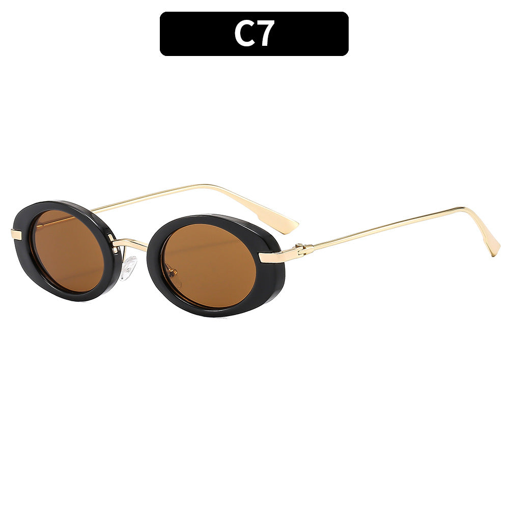 Retro Oval UV400 Women's Sunglasses Trendy Outdoor Eyewear