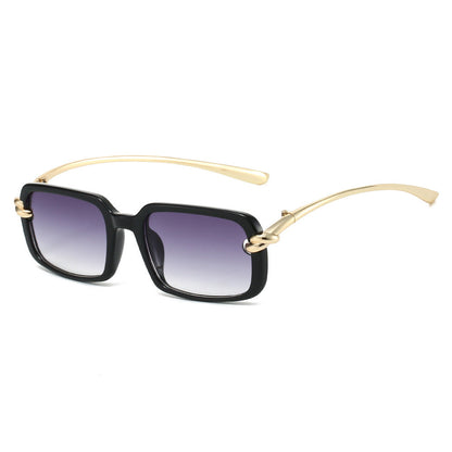 Trendy Retro Square Sunglasses with Metal Legs