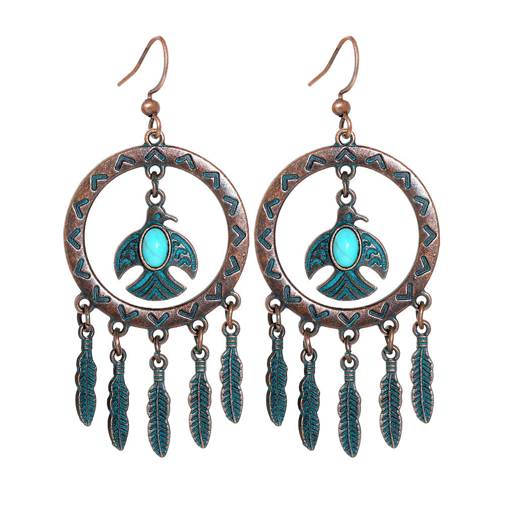 Vintage Metal Tassel Earrings Creative Bohemian Jewelry